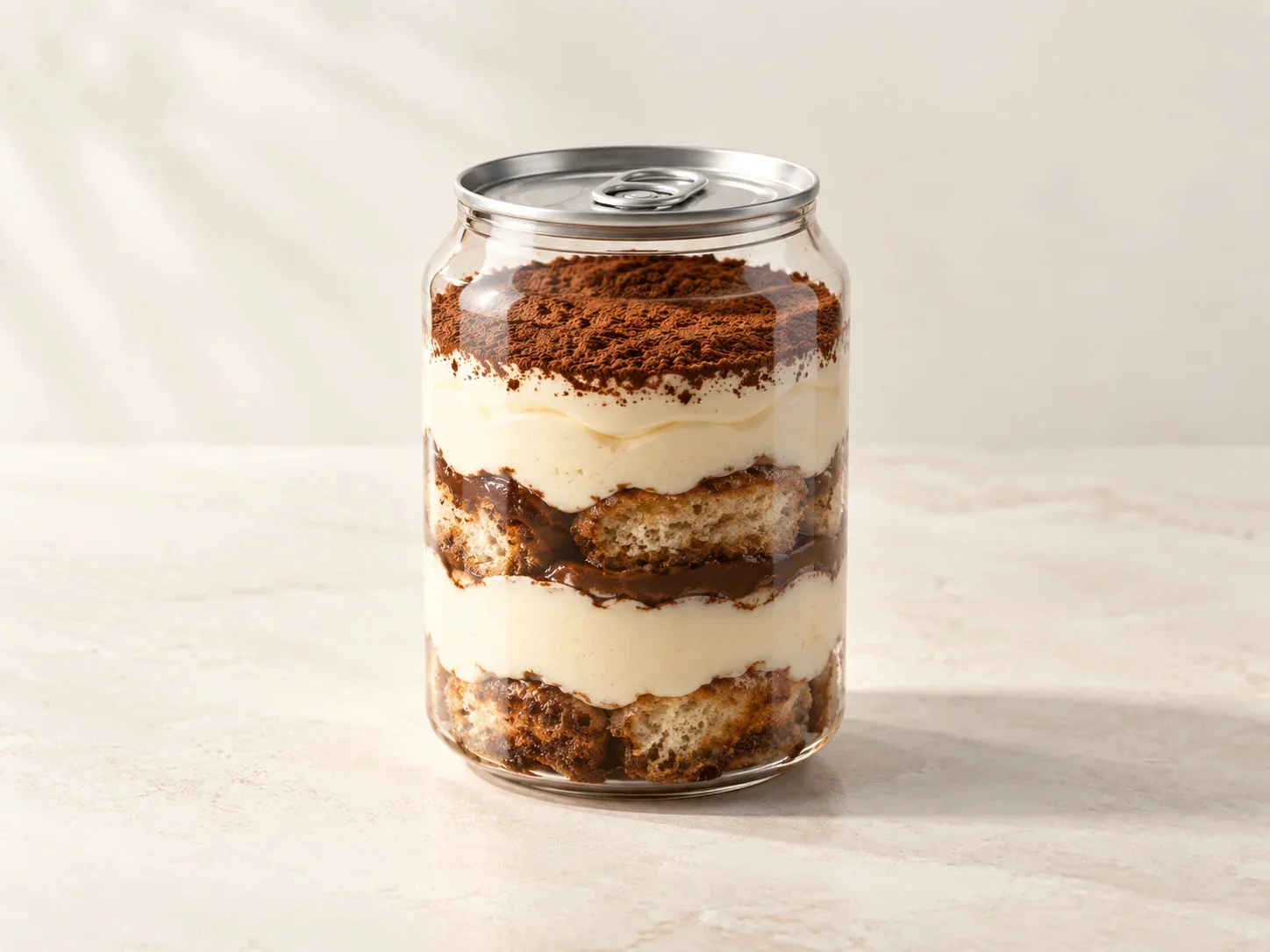 Tiramisu jellegű desszert lezárt dobozban
